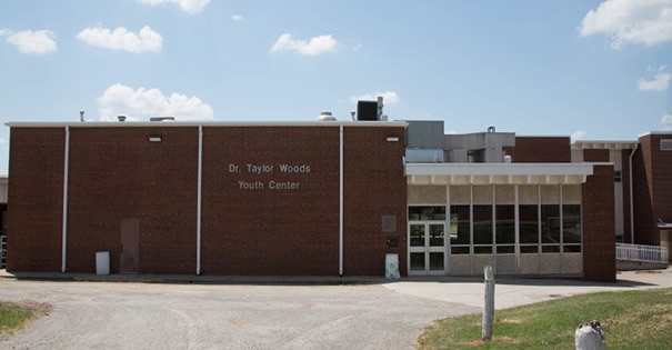 A front exterior view of the Dr. Taylor Woods Youth Center