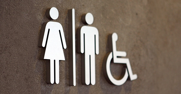 Men's and Women's handicap accessible restroom sign