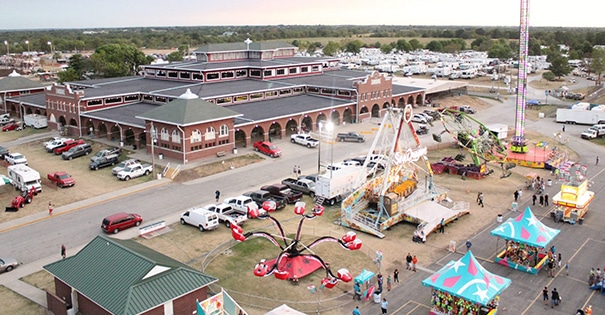 an Aerial view of the Fairgrounds