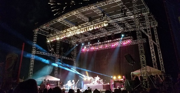 A concert at the Grandstand at night