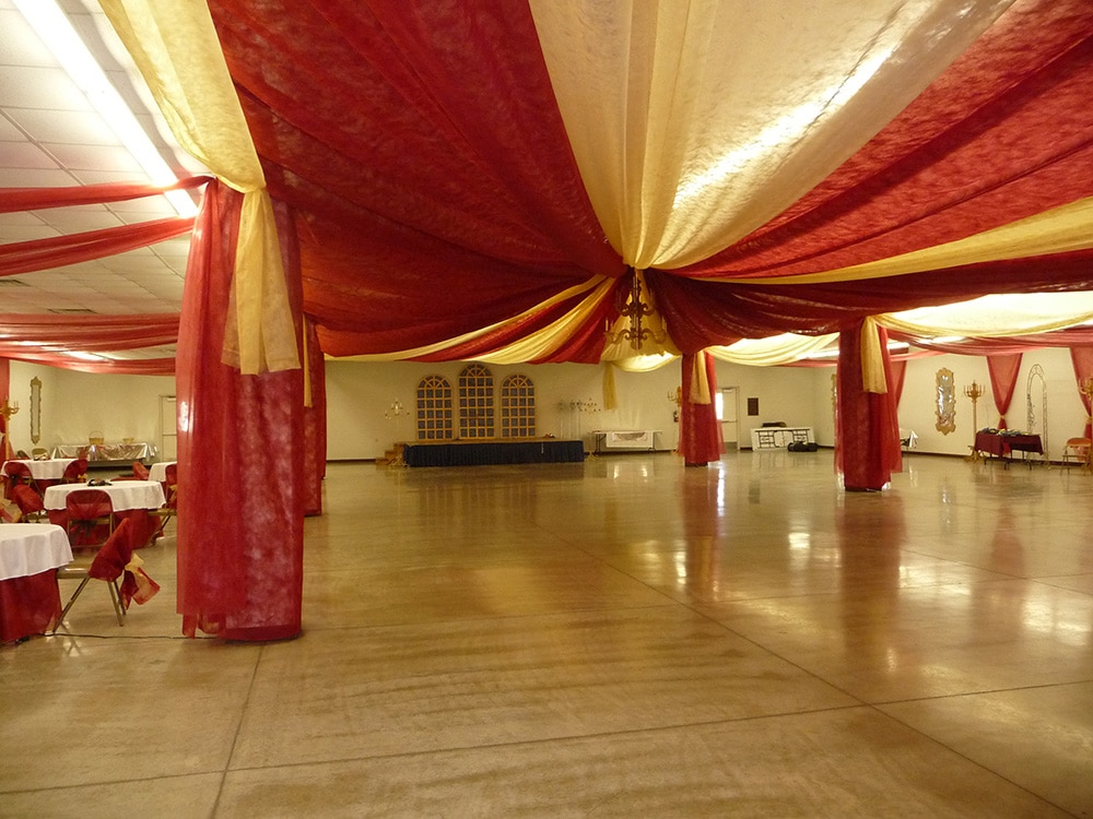 The inside of the MO-Ag Theatre decorated for a wedding