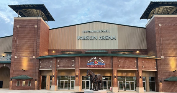 The outside of the Governor Michael L. Parson Arena